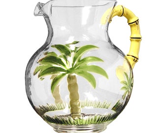 My Table Talk® Acrylic Palm Tree Classic Series Pitcher With Bamboo Handle