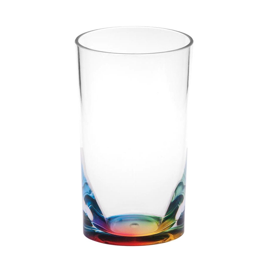 14oz and 22oz Rainbow Colored Acrylic Glasses, Set of 8 BPA Free