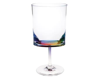 My Table Talk® Set of 4 - Acrylic Rainbow Halo 12 Oz HB Tumbler / Wine Glass