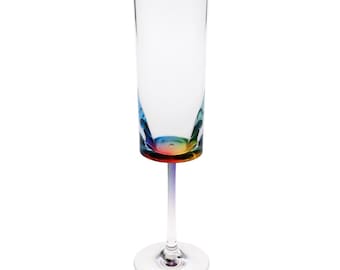 My Table Talk® Set of 4 - Acrylic Rainbow Halo 4 oz Champagne Flute