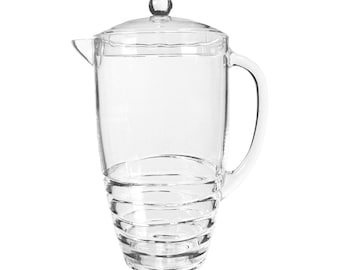 My Table Talk® Acrylic Swirl Design 2.75 QT Pitcher w/ Lid - Clear Swirl