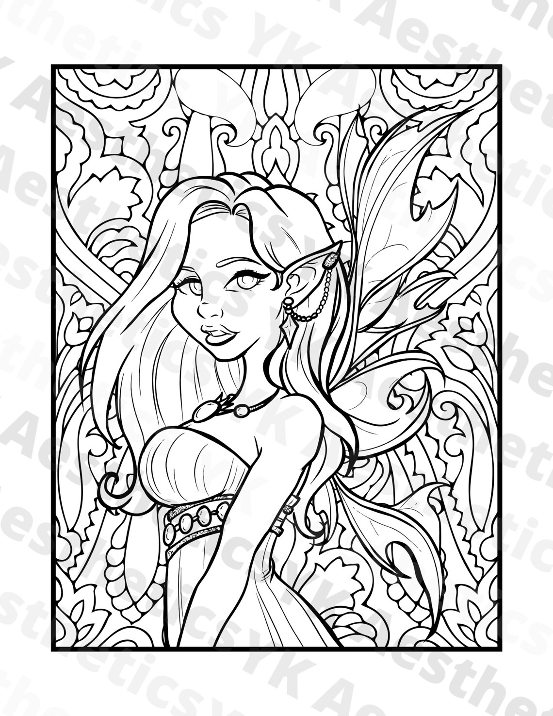 Fantasy Coloring Pages Printable PDF File Adult Coloring Medieval Fairy ...