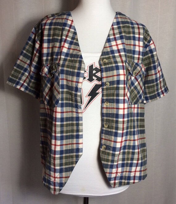 plaid baseball shirt