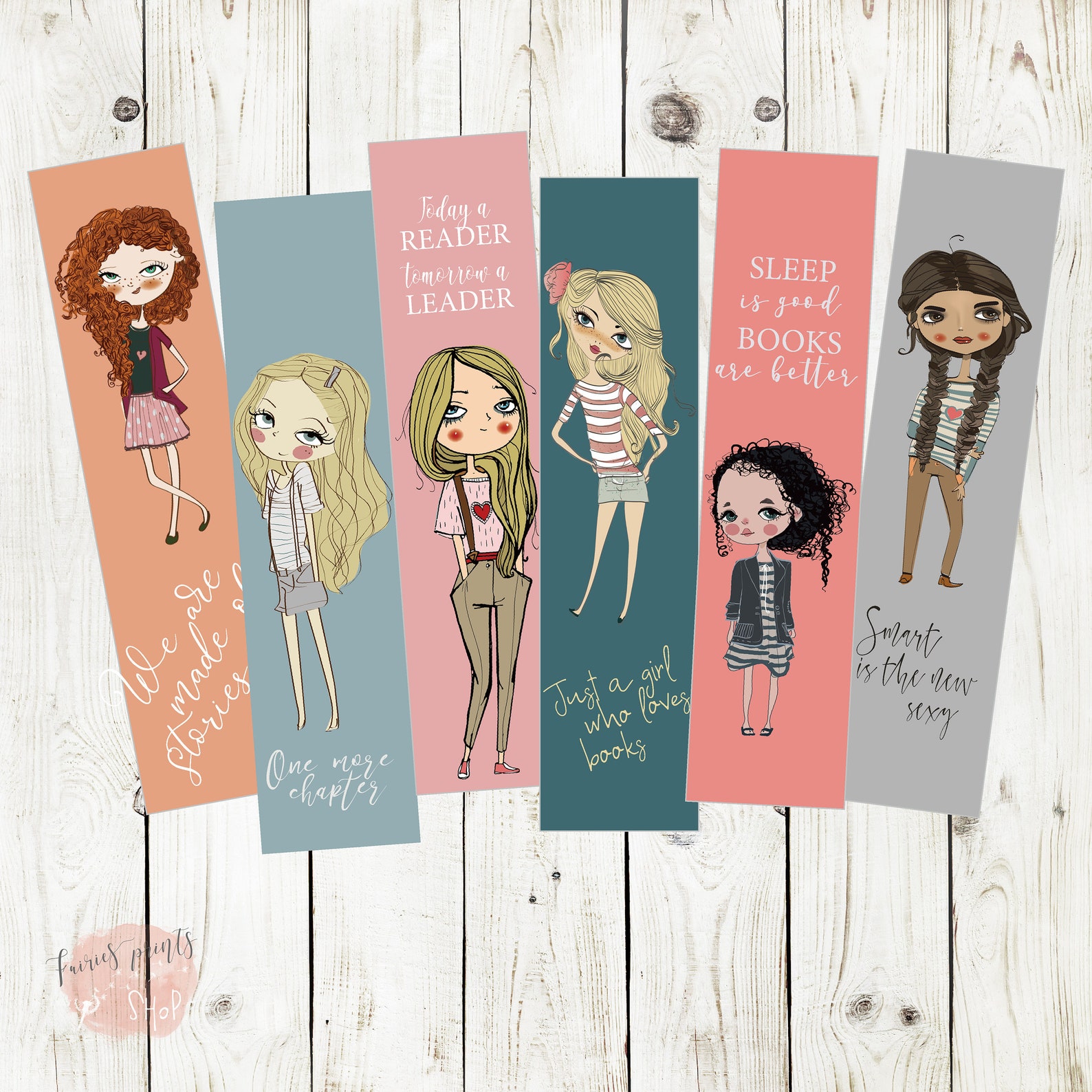 Book marks SET Printable bookmarks Book club Bookish gifts Etsy