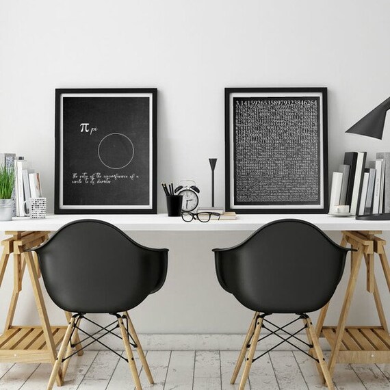 Pi Day Prints Math Gift Dorm Room Decor Set Of 2 Prints Science Posters Mathematics Art Prints Science Dorm Posters Nerd Wall Art