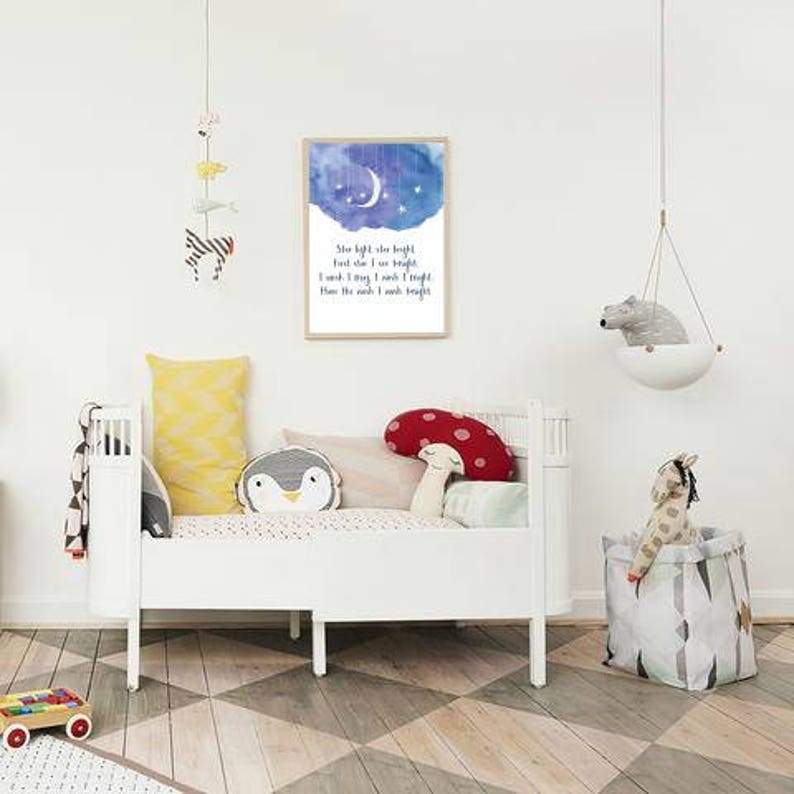 Star Light Star Bright Nursery Rhymes Prints Good Night Etsy