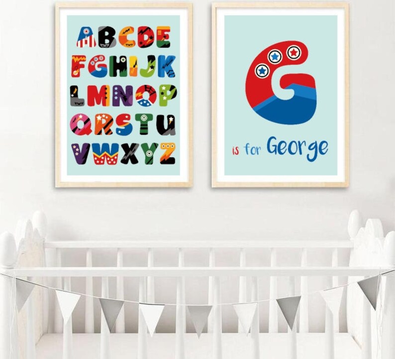 superhero nursery wall art