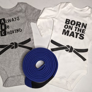 baby jiu jitsu, BJJ training, fighter baby, martial arts, born on the mats, always be choking, jiu jitsu abc, grappling onesie, newborn gift