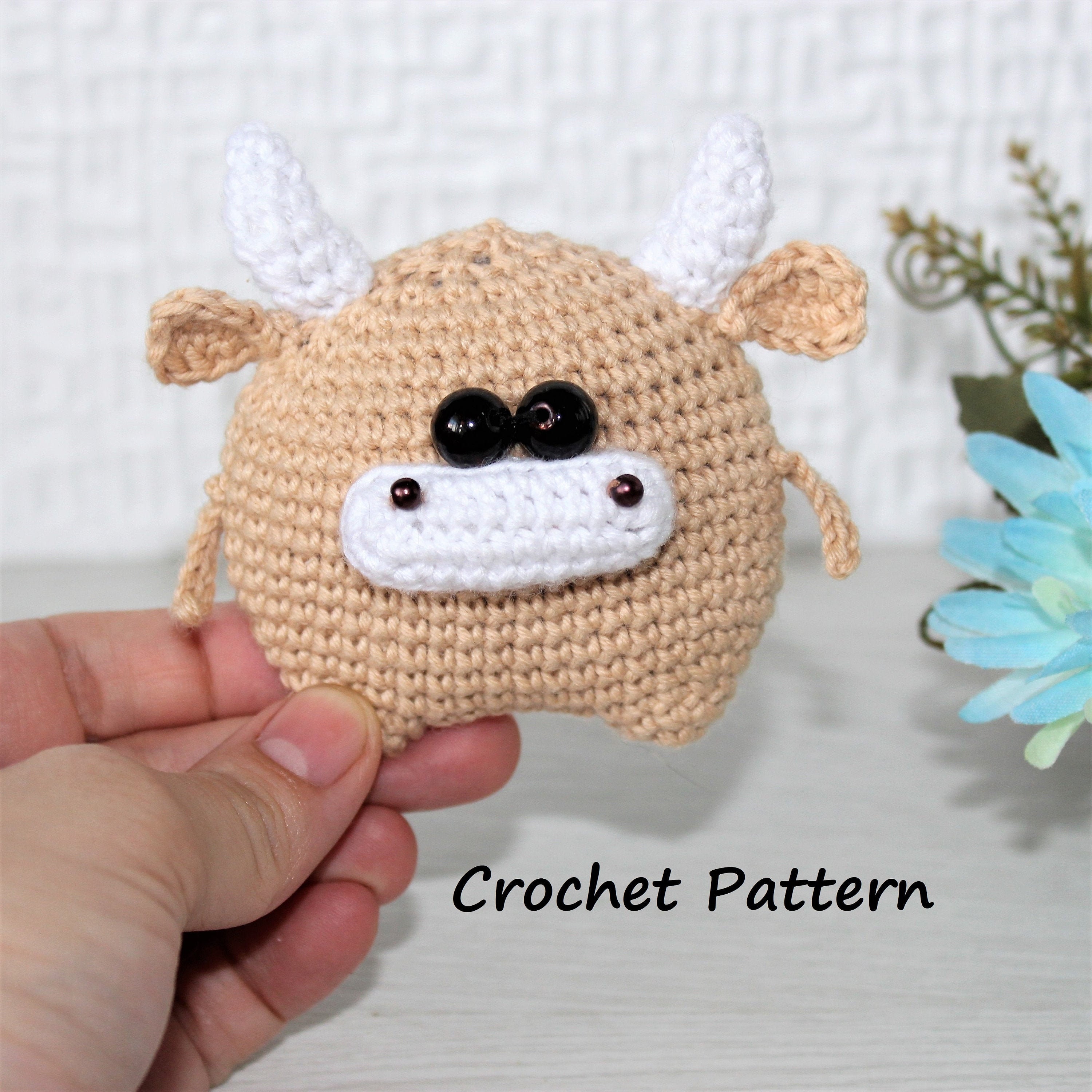 Buffalo Crochet Pattern Bull Ox Animal Amigurumi Pattern Goby Toy Shanny Cow PDF Instruction