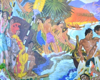 HukiLau - old Hawaiian Festival of the Sea - Serving Tray - Menu from the S S Lurline