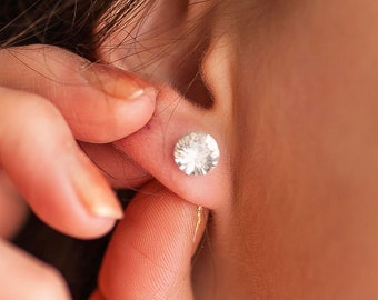 Swarovski® earrings 4, 6 or 8mm, ear studs, silver earrings (hypoallergenic, nickel-free, lead-free)