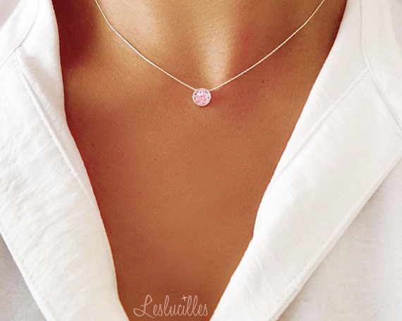 Collana Con Ciondolo In Cristallo Rotondo Minimalista Daisini - Foto 2