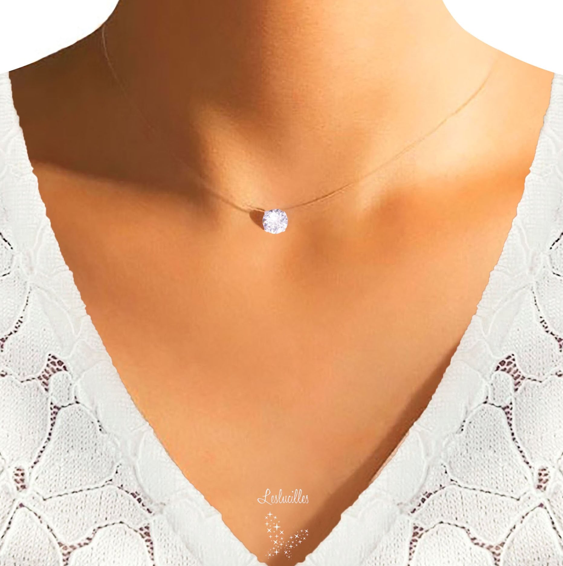 Collane e pendagli con diamanti sconosciuti in argento sterling