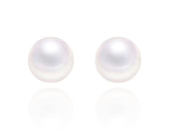 Orecchini - Bianco Perla 6mm - Argento 925 (Antiallergico) - Unghie auricolari