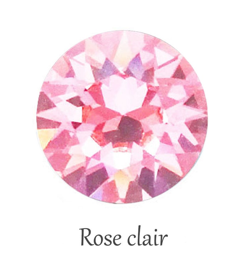 Boucles d'oreilles Pendantes Cristal de Swarovski® Plaqué Or 24K Vendue par paire Rose Clair