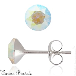 Paire de Boucles d'oreilles MINI ou GRAND Modèle Swarovski Clous d'oreilles Puces anti-allergique, sans nickel Argent 925 image 4