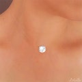 Swarovski Invisible Necklace BIG Gold SMALL Pendant, Transparent Nylon Choker Solitaire, Silver, Gold, Customizable, Hanging Diamond product logo