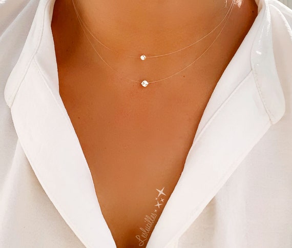Invisible Nylon Necklace Mini and Tiny 3 and 4mm Transparent
