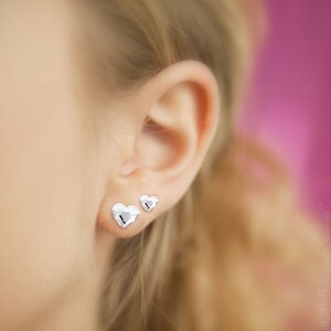 Earrings Small or Large Model Swarovski Crystal Heart 925 Silver anti-allergic, nickel-free image 3