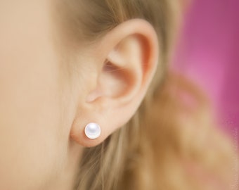 Boucles D'Oreilles Argent Massif 925 Avec Perles Blanches - Garanti Sans Nickel - Marque Petugons