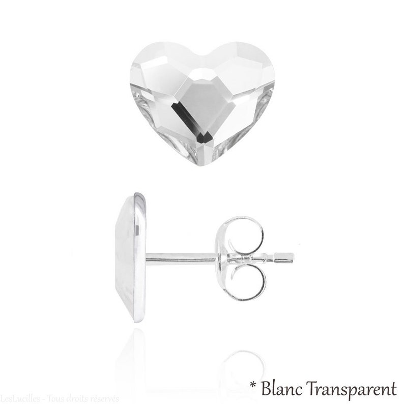 Earrings Small or Large Model Swarovski Crystal Heart 925 Silver anti-allergic, nickel-free image 2