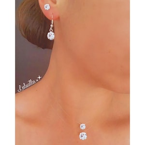 Collier Et Boucles D'oreilles Femme - Transparent Ton Argent - Neuf Avec étiquettes