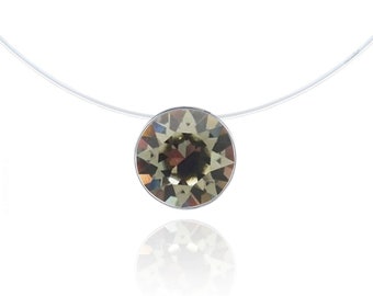 Invisible Necklace - Diamond Gray - 925 Silver, Anti-allergic, nickel-free - Length of your choice