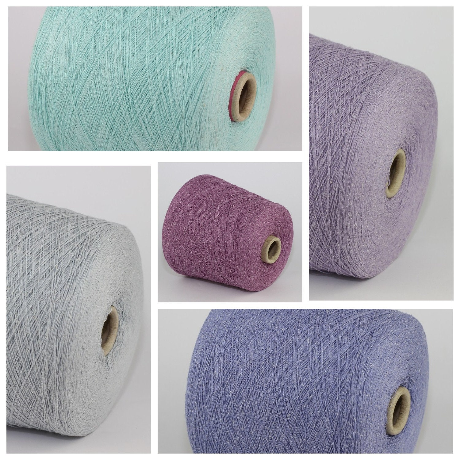 Silk Bourette/cotton Yarn on Cone, Hand Knitting, Crocheting