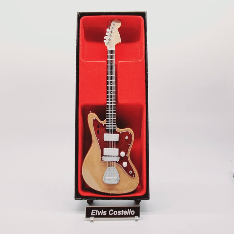 Elvis Costello Miniature Guitar Replica Guitar Stand & Guitar Etsy UK
