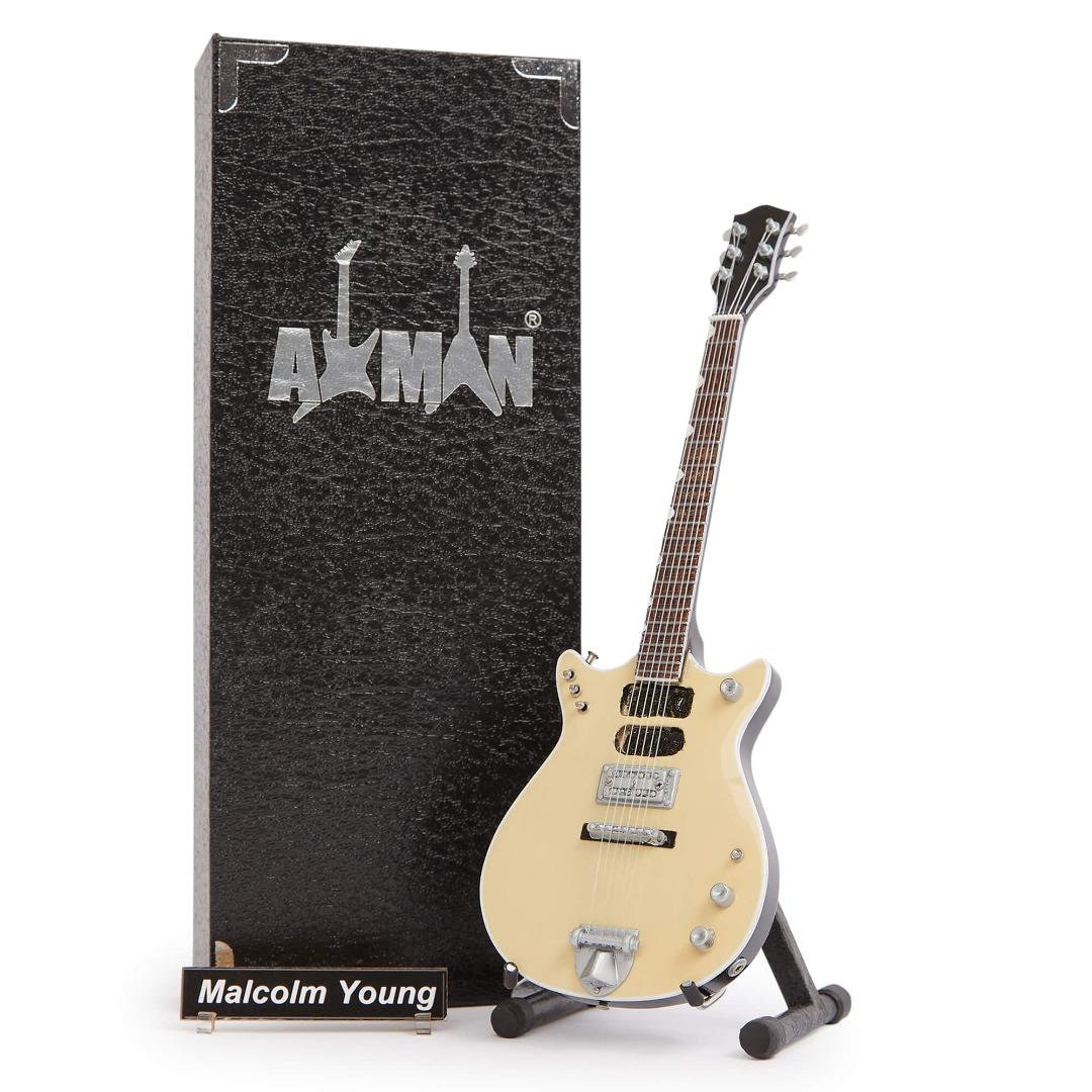 AC/DC acdc Miniature Guitar MALCOLM YOUNG with free stand AC/DC acdc Miniature Guitar MALCOLM YOUNG with free stand