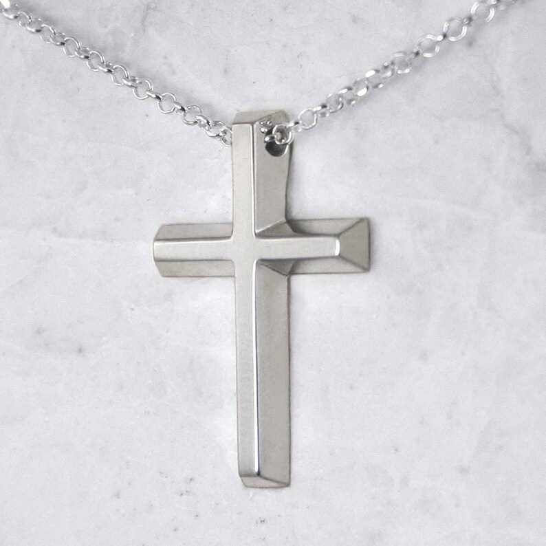 gold christening cross necklace