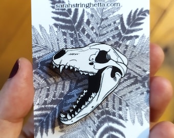 Thylacine Tasmanian Tiger or Tasmanian Wolf Wooden Pin