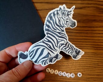 Vinyl sticker baby unicorn zebra