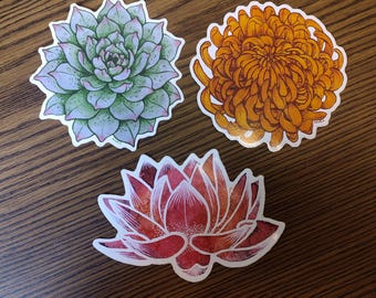 Plants and Flowers themed vinyl stickers