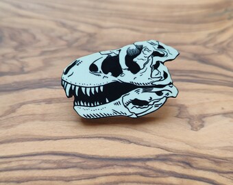 Tyrannosaurus rex Dinosaur Skull Wooden Pin