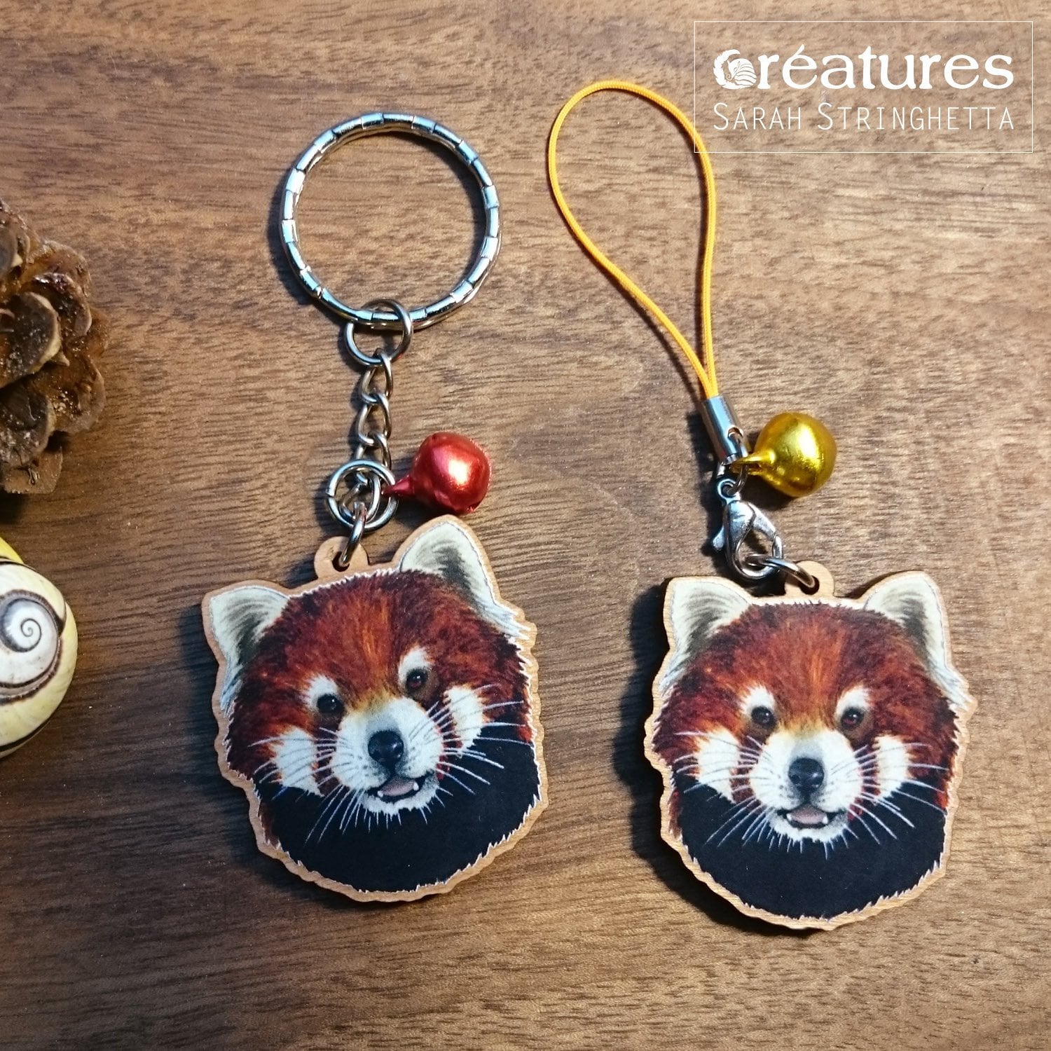Porte-clés tête de panda en bois personnalisé avec prénom - Ourson Câlin