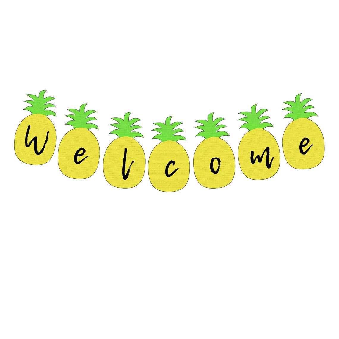 Pineapple Printable Banner Download A-Z Summer Party Home - Etsy