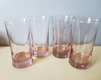 Vintage pink glass tumblers