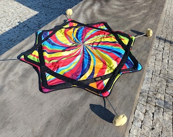 Fire DapoStar: Hélice giratoria de Kevlar para espectáculos de fuego. Tela giratoria, estrella giratoria