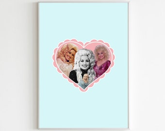 Dolly Parton Collage Heart Wall Print/Poster/Art