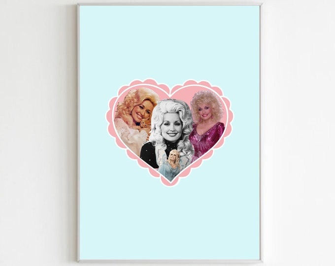 Dolly Parton Collage Heart Wall Print/Poster/Art