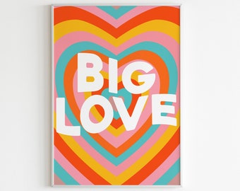 BIG LOVE Rainbow Hippie Wall Art