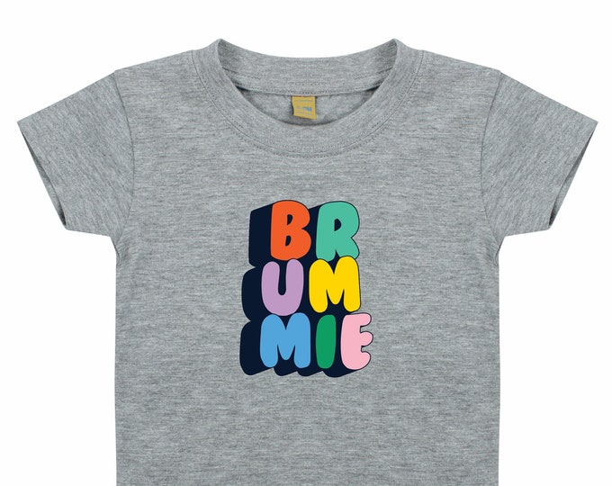 Baby/Kids rainbow BRUMMIE tshirt grey/pink/blue/white/black