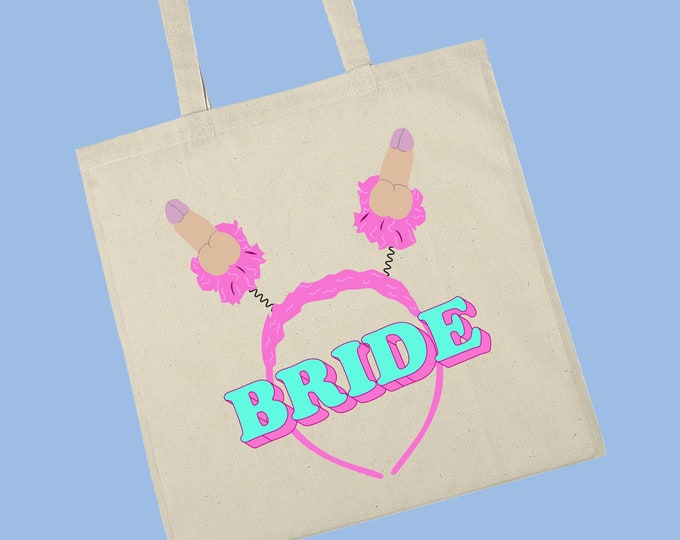 Team bride willy fun hen party/night/holiday printed tote bag