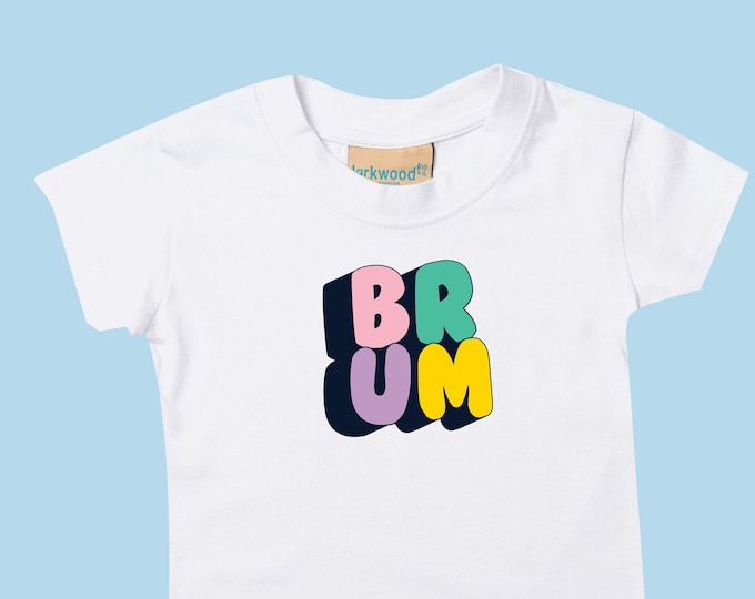 Baby/Kids rainbow BRUM tshirt grey/pink/blue/white/black
