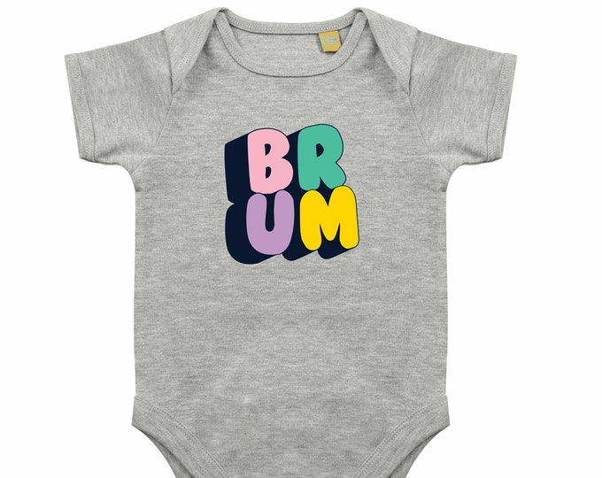 Raimbow BRUM babygrow/bodysuit grey/pink/blue/white/black