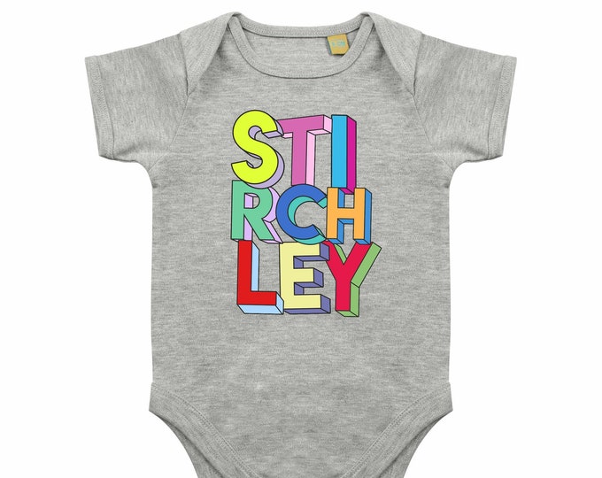 Stirchley brummie babygrow/bodysuit grey/pink/blue/white/black