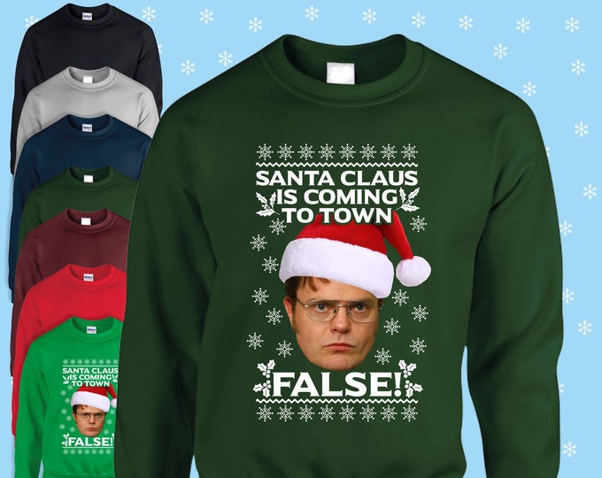 Dwight Schrute The Office US Funny Christmas jumper/sweatshirt red/navy/black/green/grey/blue