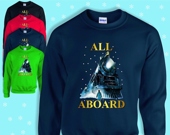 All Aboard, The Polar Express Film inspired Christmas Jumper