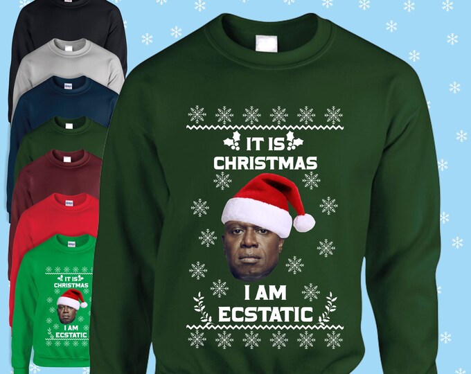 Captain Holt Brooklyn 99 I'm Ecstatic Christmas jumper/sweatshirt red/navy/black/green/grey/blue